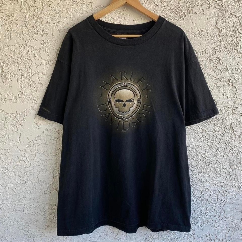 Vintage Harley Davidson Skull Aruba Iguana Graphic Shirt Size XXL